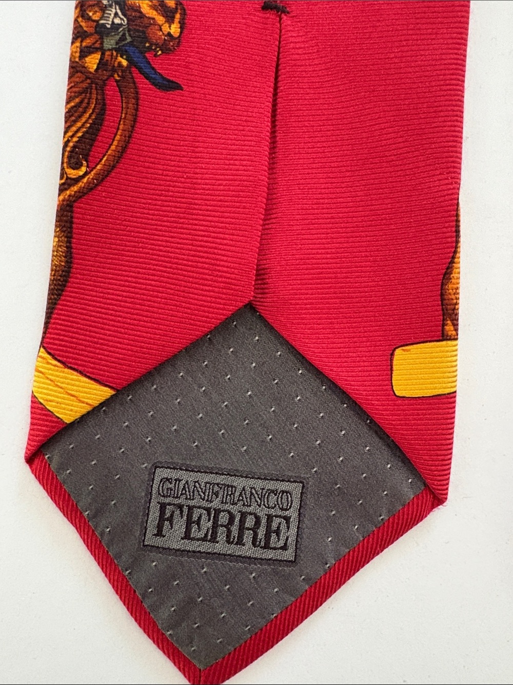 Gianfranco Ferre Red Printed Novelty Hockey Silk Tie - Picture 4 of 6